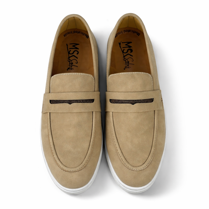 CREAM NUBUCK SUEDE MEDICATED LOAFER