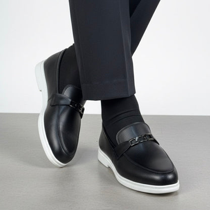 BLACK BUCKLE MEDICATED LOAFER