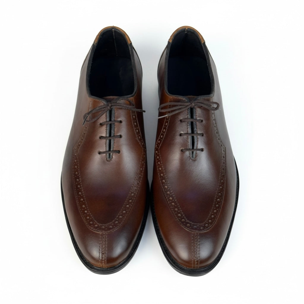 SHADED BROWN BROGUE OXFORD