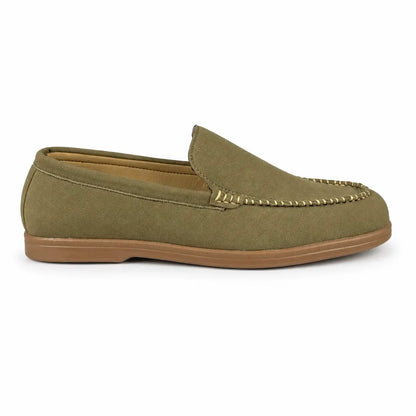 OLIVE SUEDE MEDICATED LOAFER