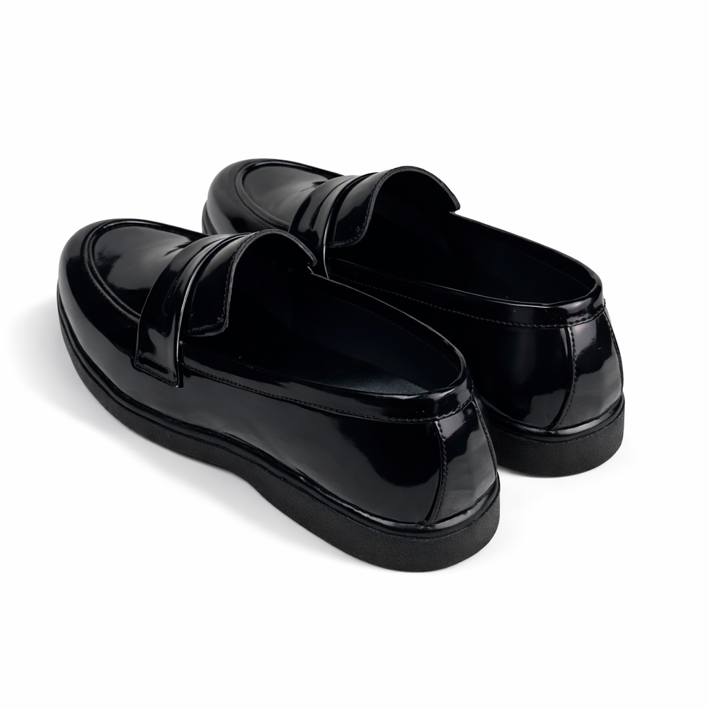 BLACK PATENT MEDICATED LOAFER