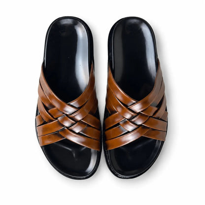 BROWN LEATHER SLIPPER