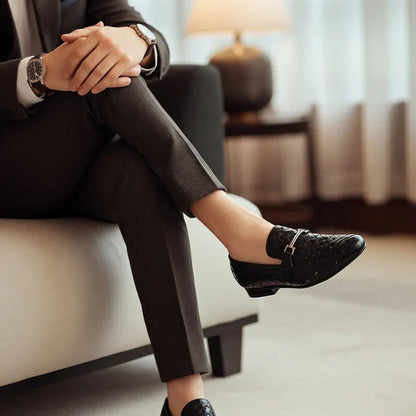 BLACK BRAID LOGO LOAFER